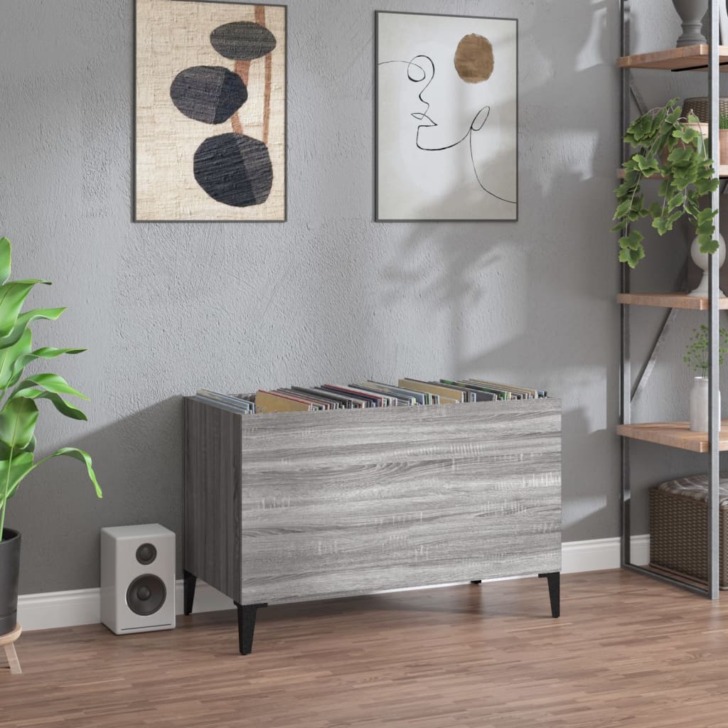 Pladeskab Grå Sonoma 74,5x38x48 cm Træmateriale