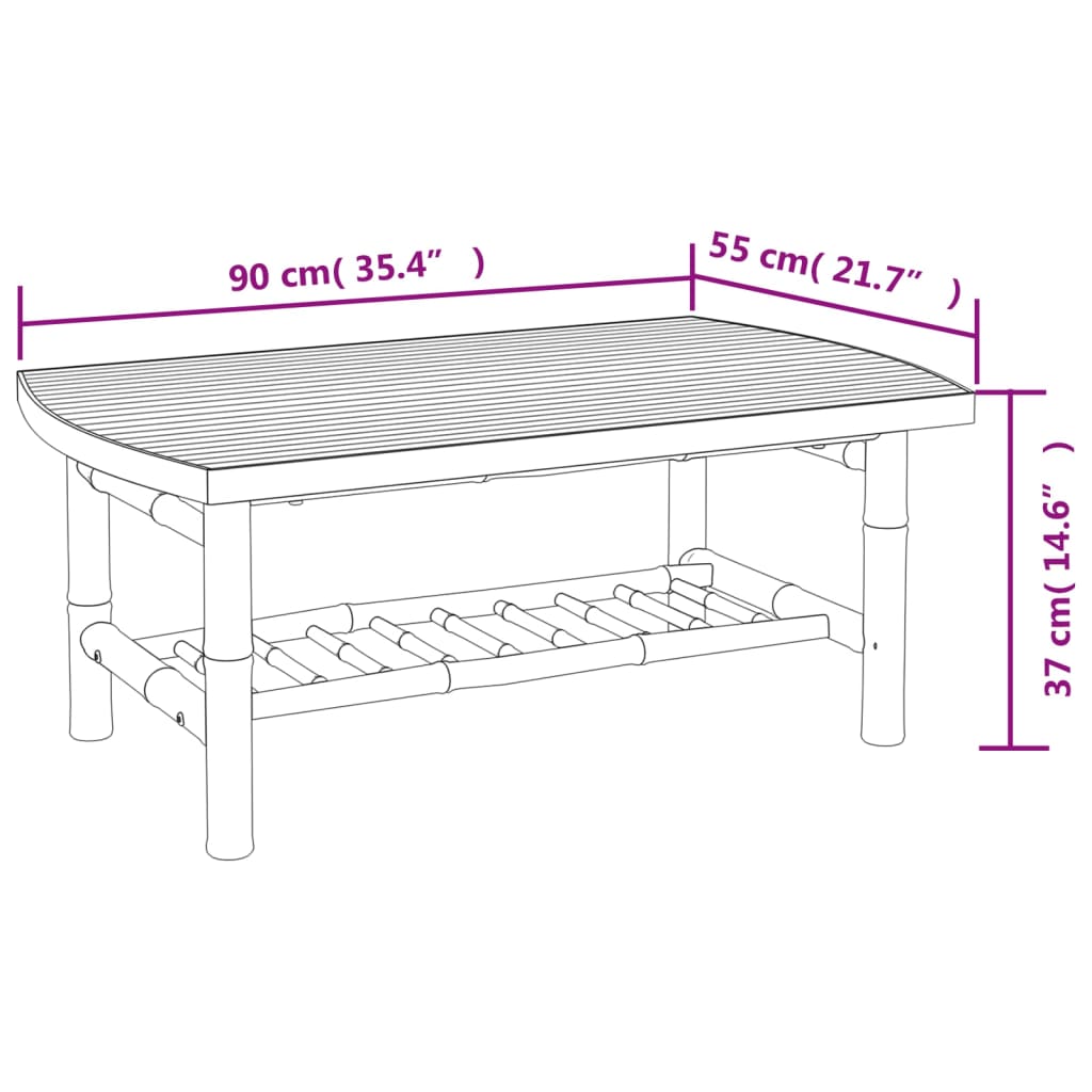 Have Sofabord 90x55x37 cm Bambus
