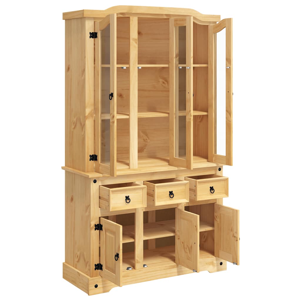 Highboard Corona 112x43x196 cm massivt træ mexicansk fyr