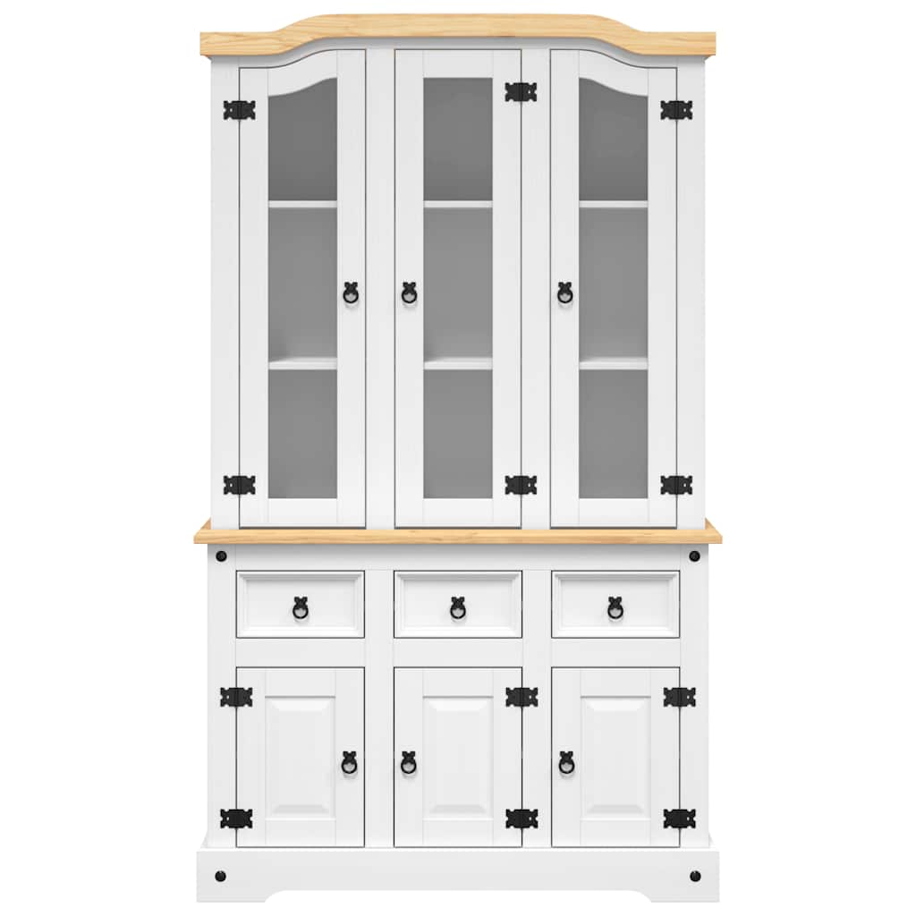Highboard Corona 112x43x196 cm massivt træ mexicansk fyr