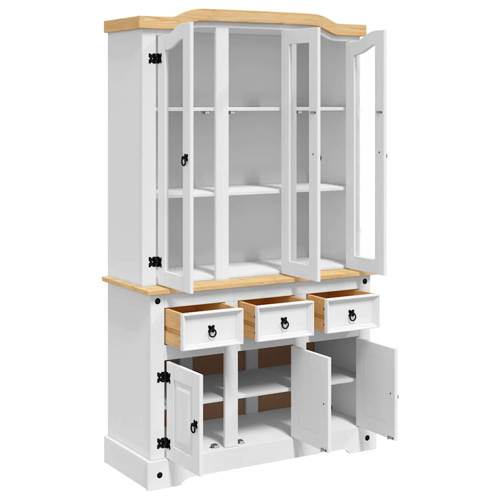 Highboard Corona 112x43x196 cm massivt træ mexicansk fyr