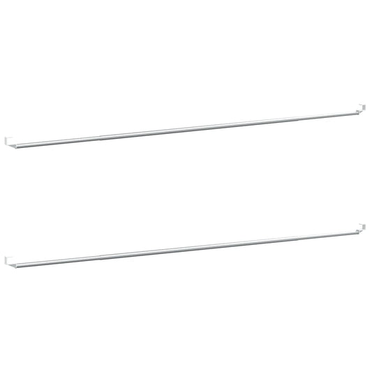 Gardinstænger 2 stk Hvid og sølv 90-130 cm aluminium