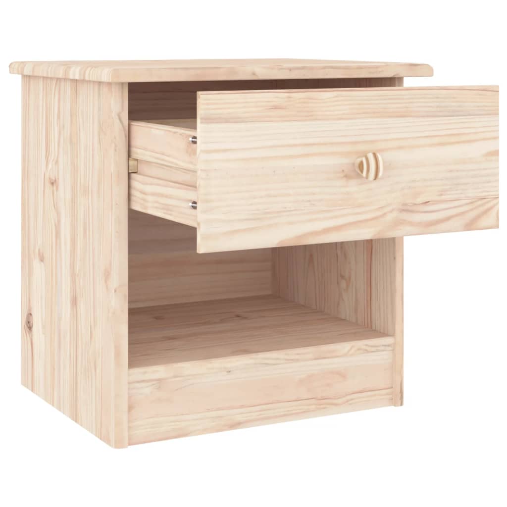 Sengebord ALTA natur 41x35x41 cm massivt fyrretræ