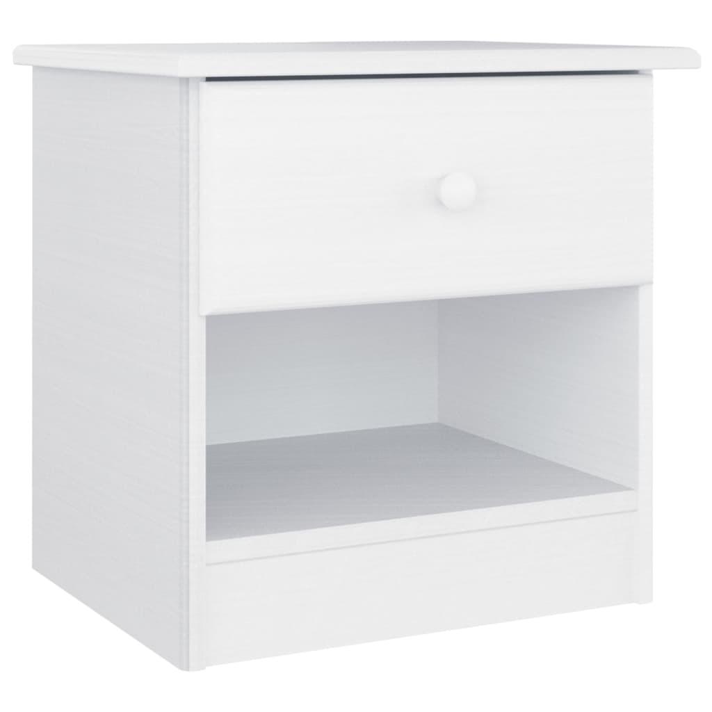 Sengebord ALTA Hvid 41x35x41 cm Massiv Fyr