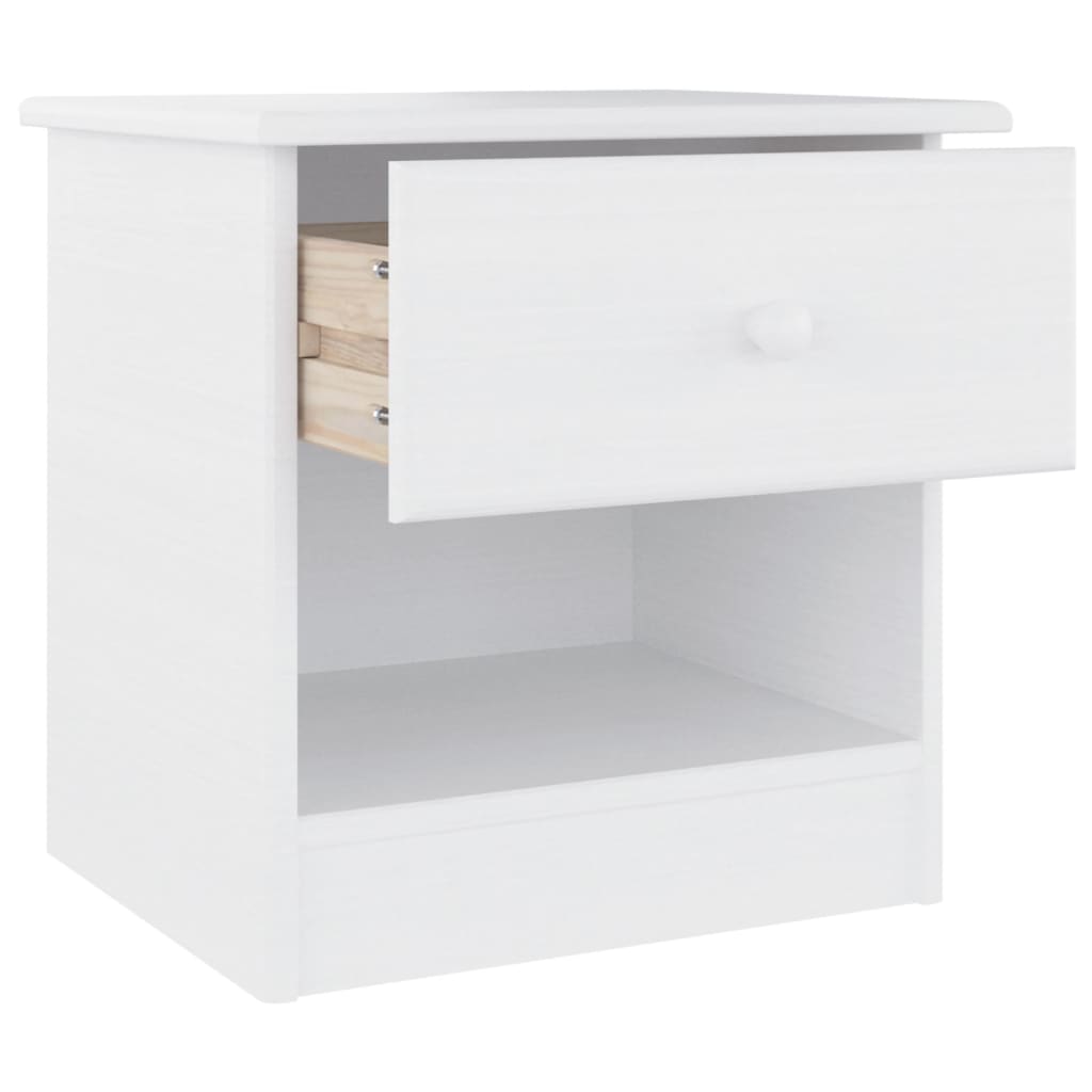 Sengebord ALTA Hvid 41x35x41 cm Massiv Fyr