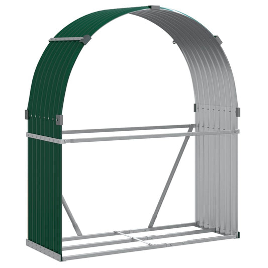 Brænde Shelter Grøn 120x45x140 cm Galvaniseret Stål
