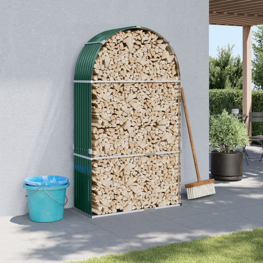 Brænde Shelter Grøn 120x45x210 cm Galvaniseret Stål