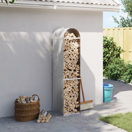 Brænde Shelter Lysegrå 40x45x170 cm Galvaniseret Stål