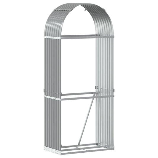 Brænde Shelter Lysegrå 80x45x190 cm Galvaniseret Stål