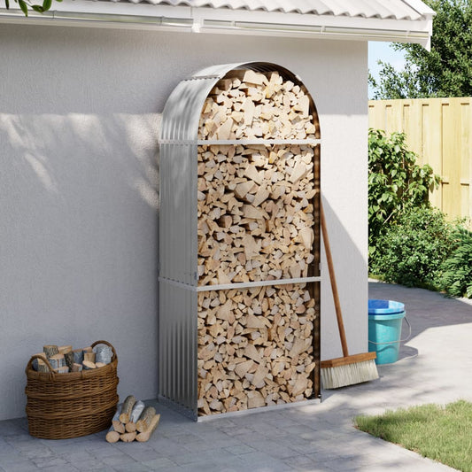 Brænde Shelter Lysegrå 80x45x190 cm Galvaniseret Stål