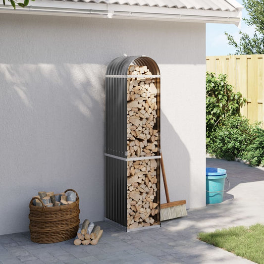 Holzkorb Anthrazit 40x45x170 cm Verzinkter Stahl