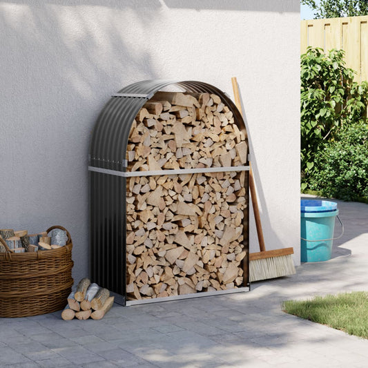 Holzkorb Anthrazit 80x45x120 cm Verzinkter Stahl