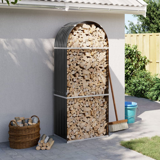 Holzkorb Anthrazit 80x45x190 cm Verzinkter Stahl
