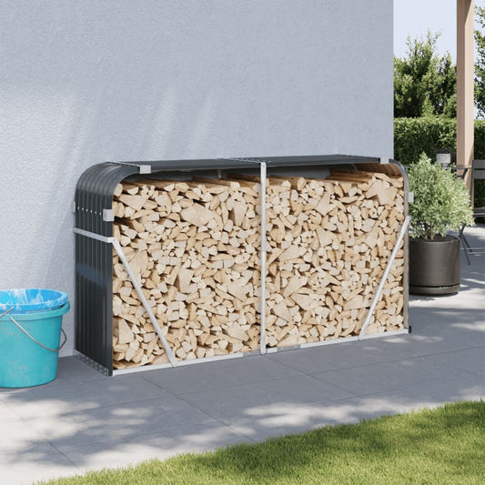 Brænde Shelter Antracit 180x45x100 cm Galvaniseret Stål