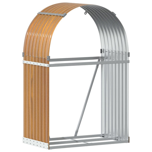 Brænde Shelter Lysebrun 80x45x120 cm Galvaniseret Stål