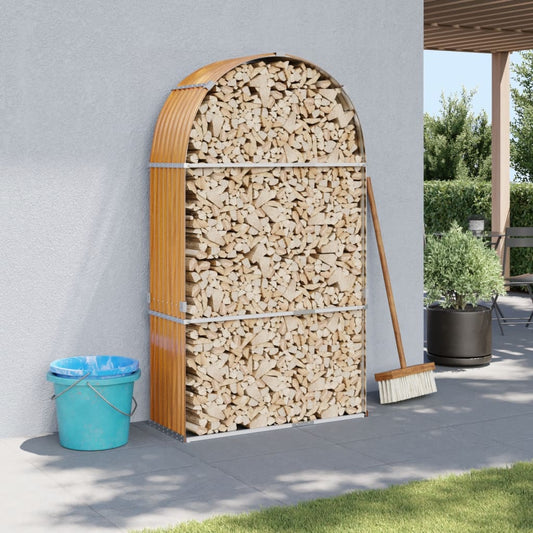 Brænde Shelter Lysebrun 120x45x210 cm Galvaniseret Stål