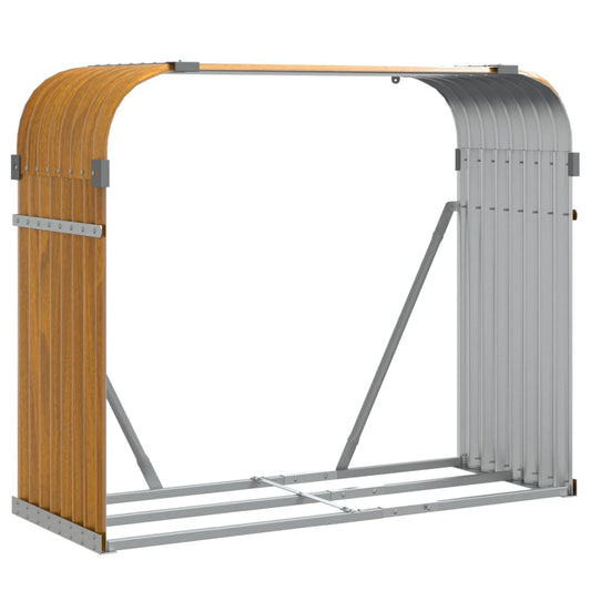 Brænde Shelter Lysebrun 120x45x100 cm Galvaniseret Stål