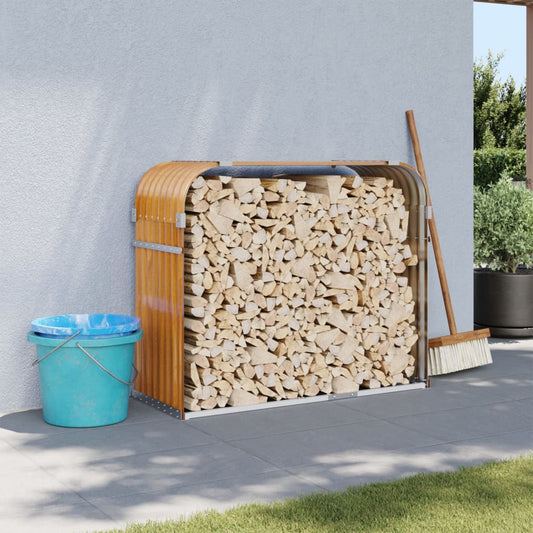 Brænde Shelter Lysebrun 120x45x100 cm Galvaniseret Stål