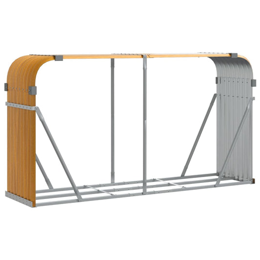 Brænde Shelter Lysebrun 180x45x100 cm Galvaniseret Stål