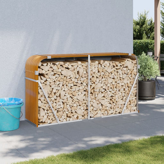 Brænde Shelter Lysebrun 180x45x100 cm Galvaniseret Stål