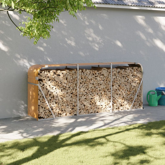 Brænde Shelter Lysebrun 234x45x100 cm Galvaniseret Stål