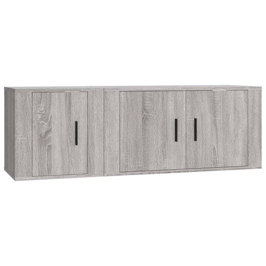 2-tlg. TV-Schrank-Set Grau Sonoma Holzwerkstoff