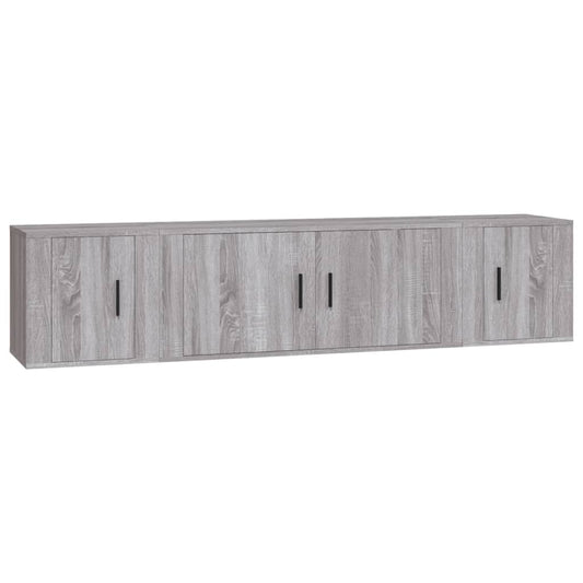 3-tlg. TV-Schrank-Set Grau Sonoma Holzwerkstoff