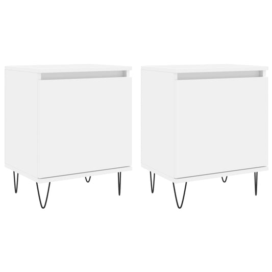 Nachttische 2 Stk. Weiß 40x30x50 cm Holzwerkstoff