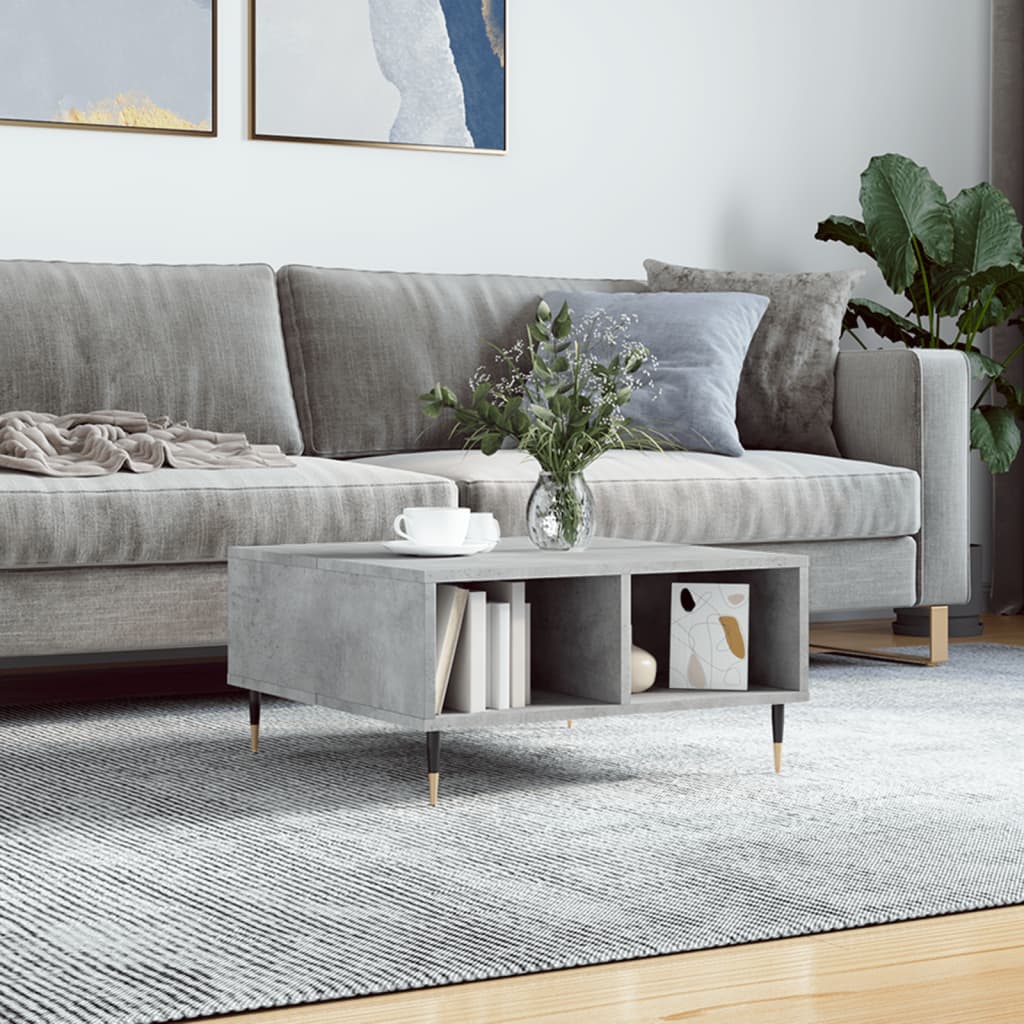 Sofabord betongrå 60x60x30 cm træmateriale