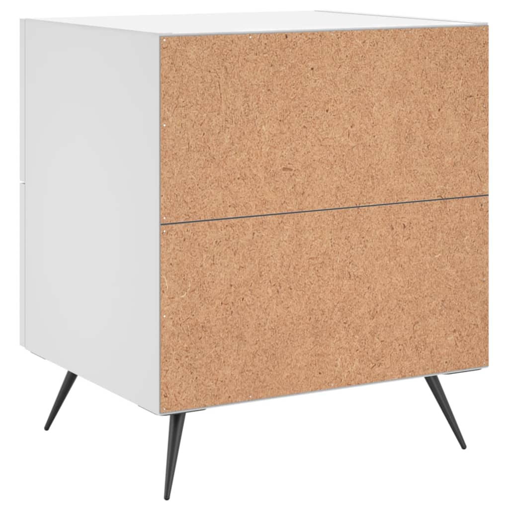 Sengeborde 2 stk Hvidt 40x35x47,5 cm træmateriale