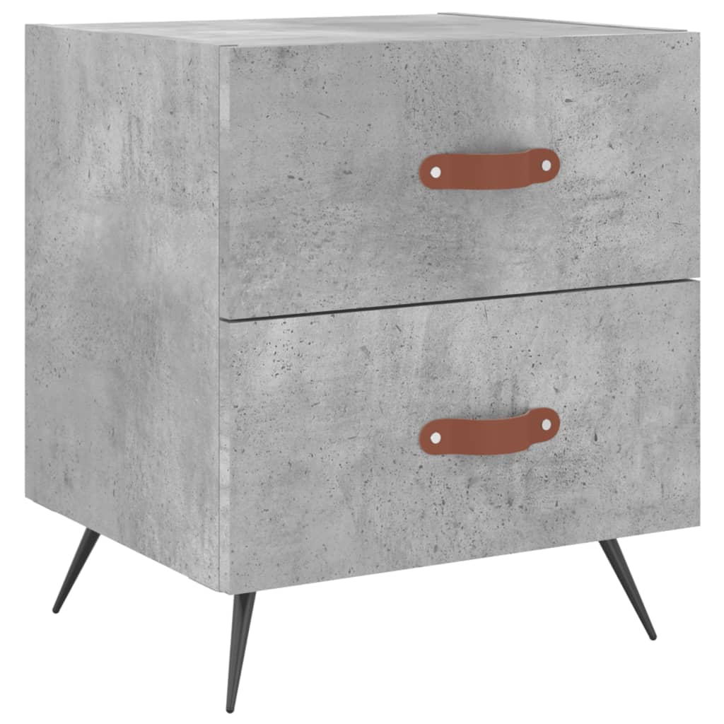 Sengeborde 2 stk Betongrå 40x35x47,5 cm træmateriale