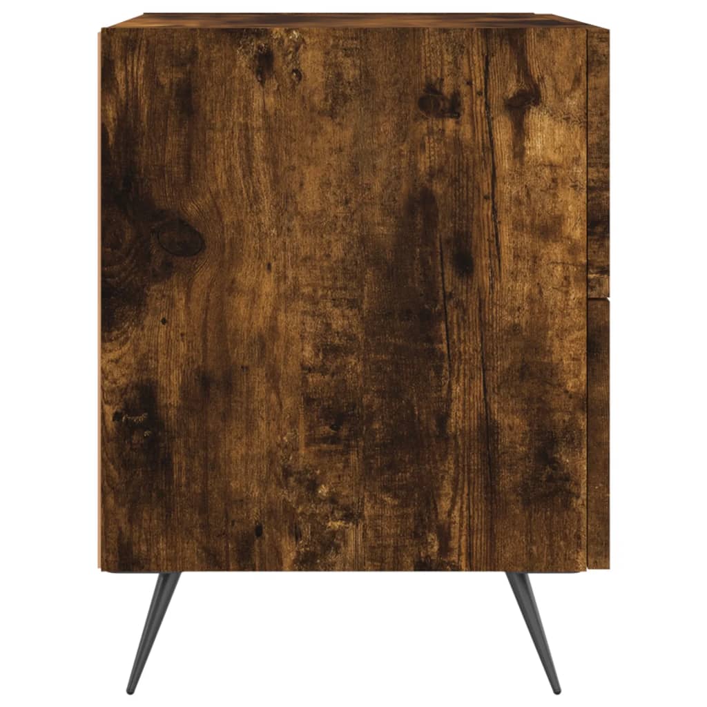 Sengeborde 2 stk Røget eg 40x35x47,5 cm træmateriale