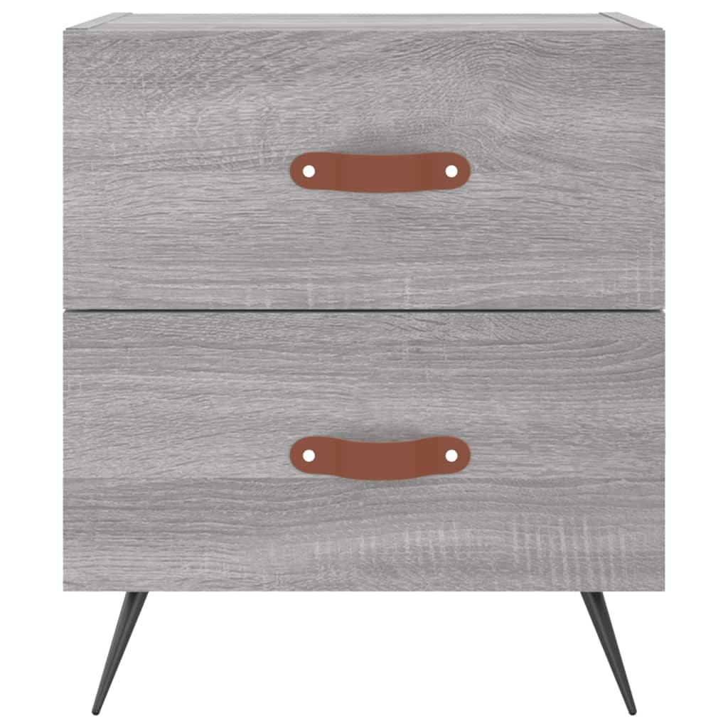 Sengeborde 2 stk Grå Sonoma 40x35x47,5 cm træmateriale