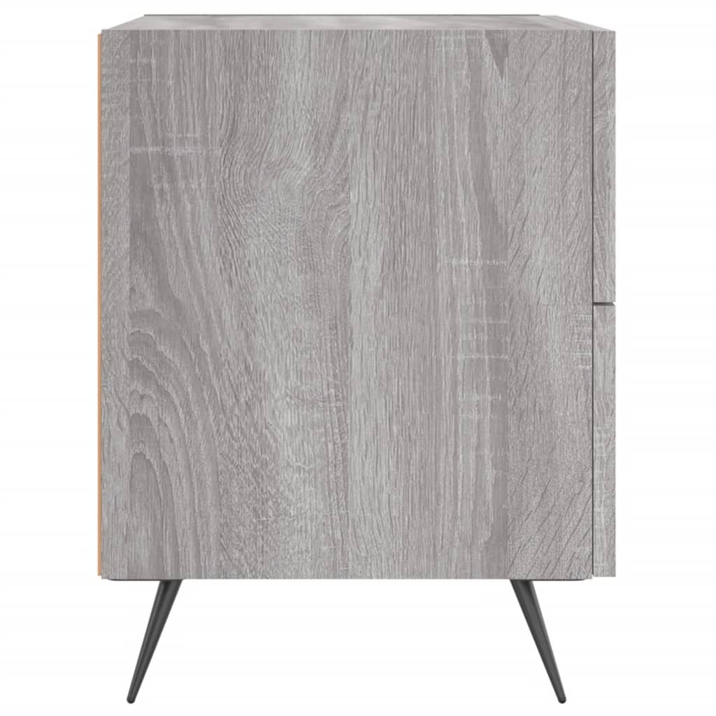 Sengeborde 2 stk Grå Sonoma 40x35x47,5 cm træmateriale
