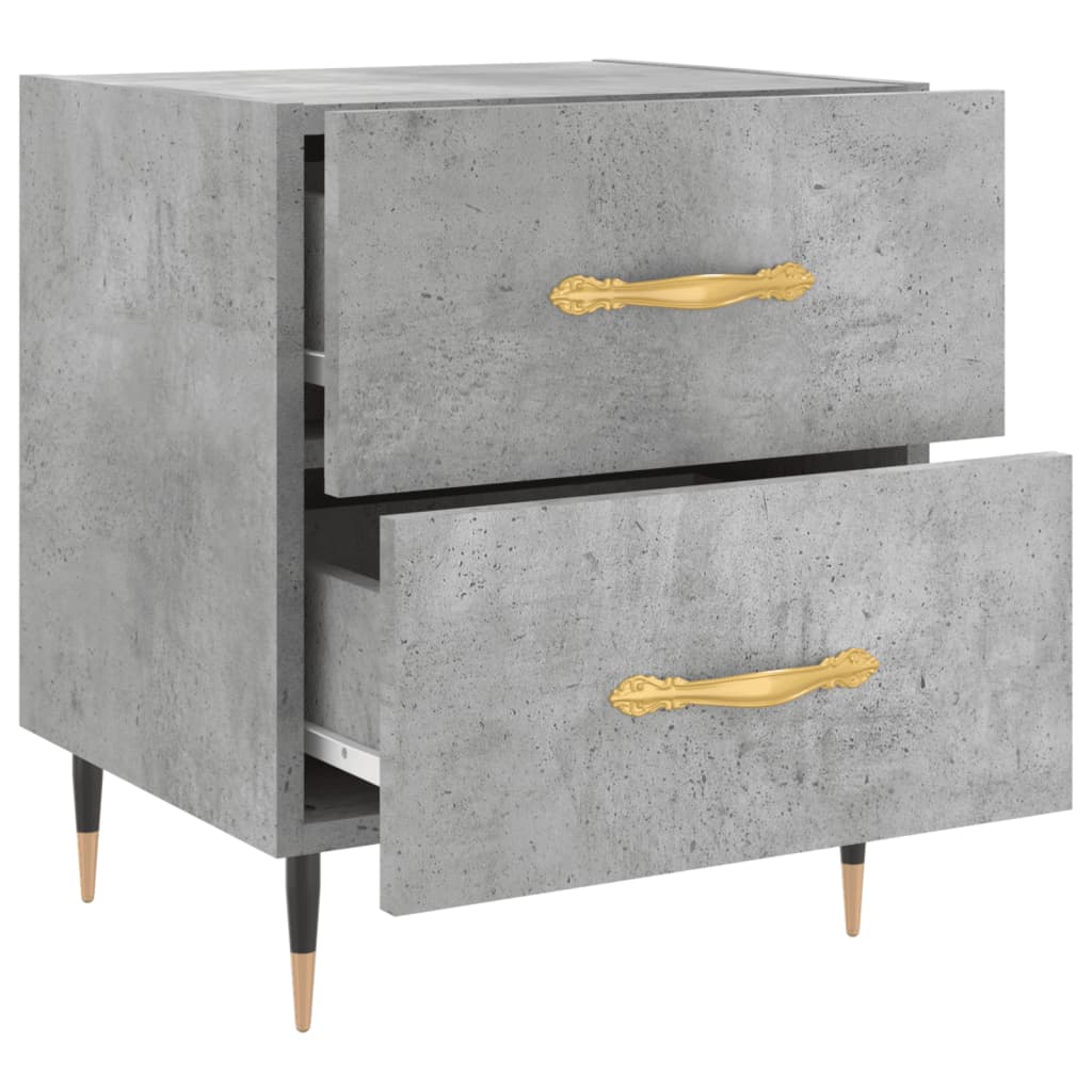 Sengeborde 2 stk Betongrå 40x35x47,5 cm træmateriale