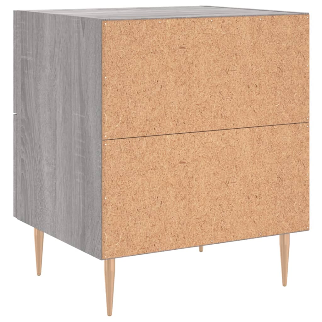 Sengeborde 2 stk Grå Sonoma 40x35x47,5 cm træmateriale