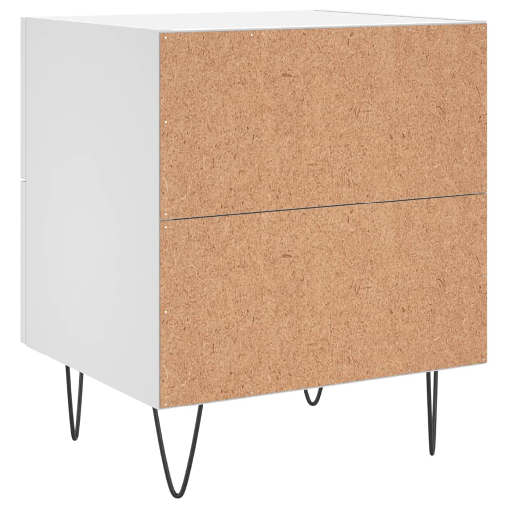 Sengeborde 2 stk Hvidt 40x35x47,5 cm træmateriale