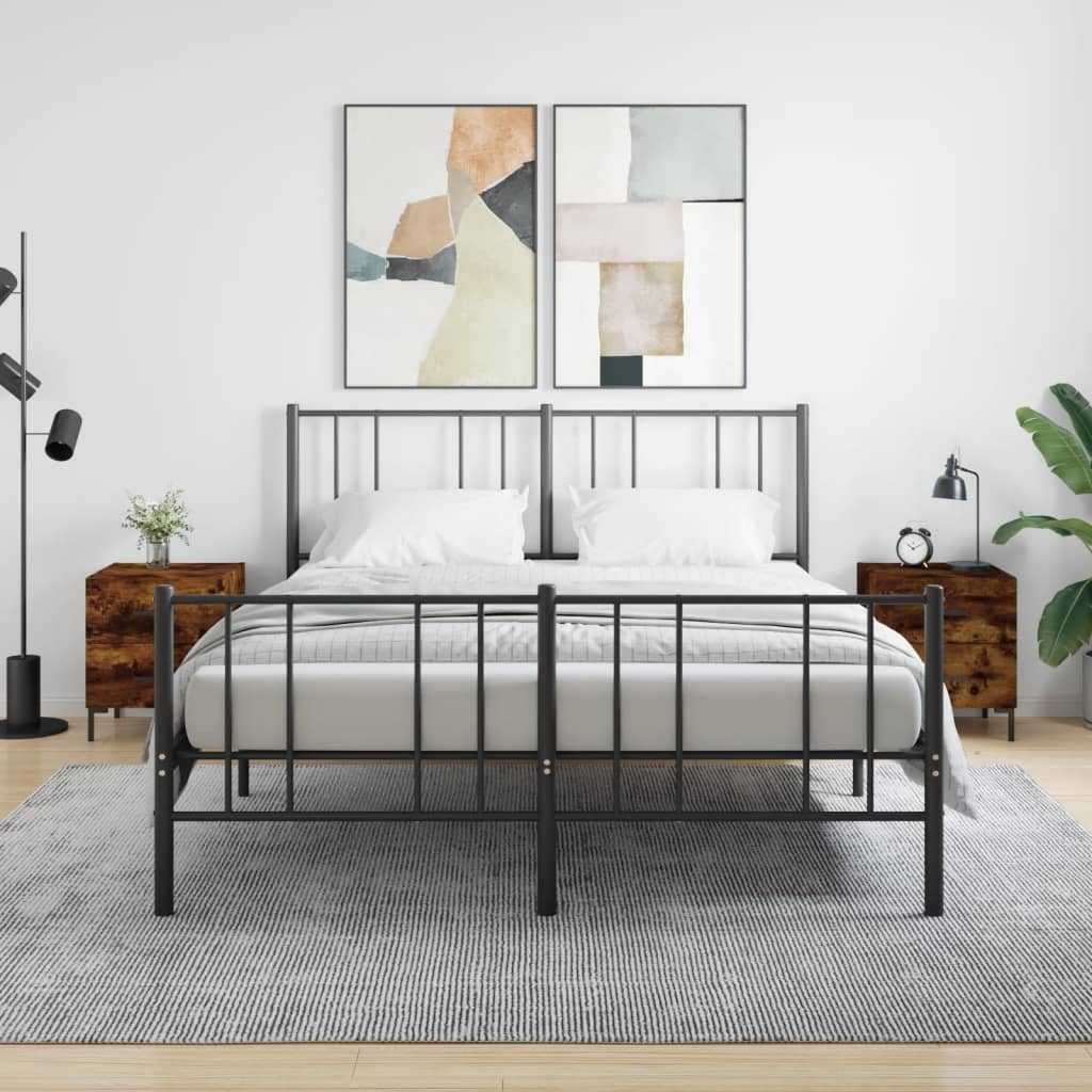 Sengeborde 2 stk Røget eg 40x35x47,5 cm træmateriale