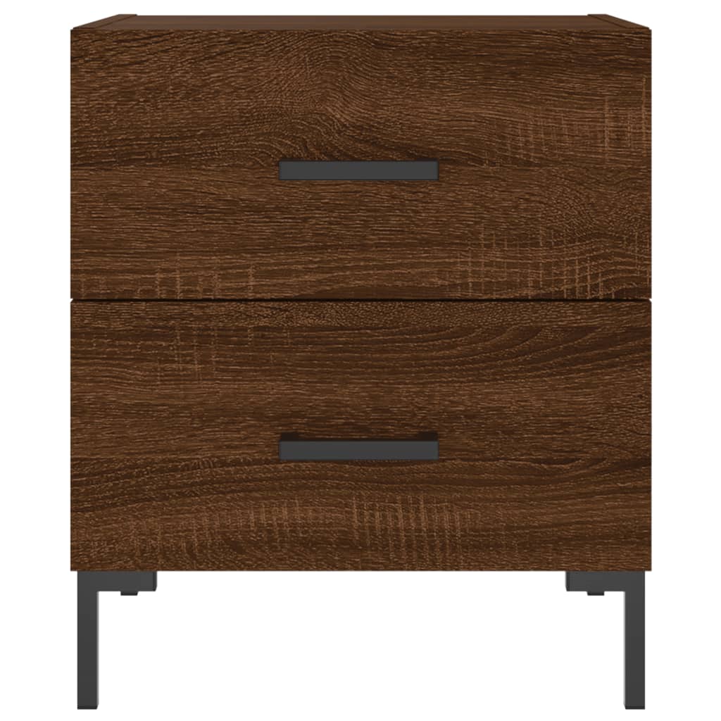 Sengeborde 2 stk. Brun eg look 40x35x47,5cm træmateriale