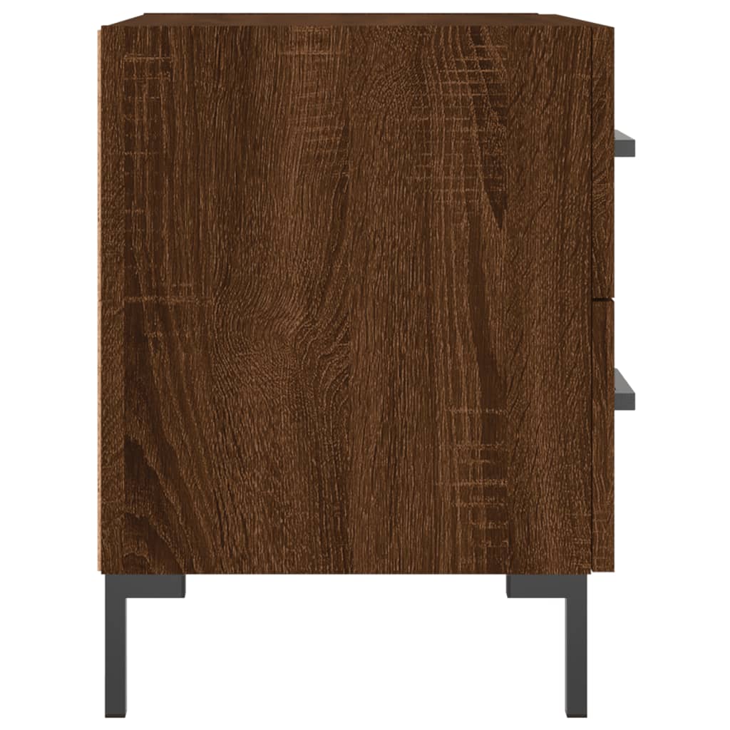 Sengeborde 2 stk. Brun eg look 40x35x47,5cm træmateriale