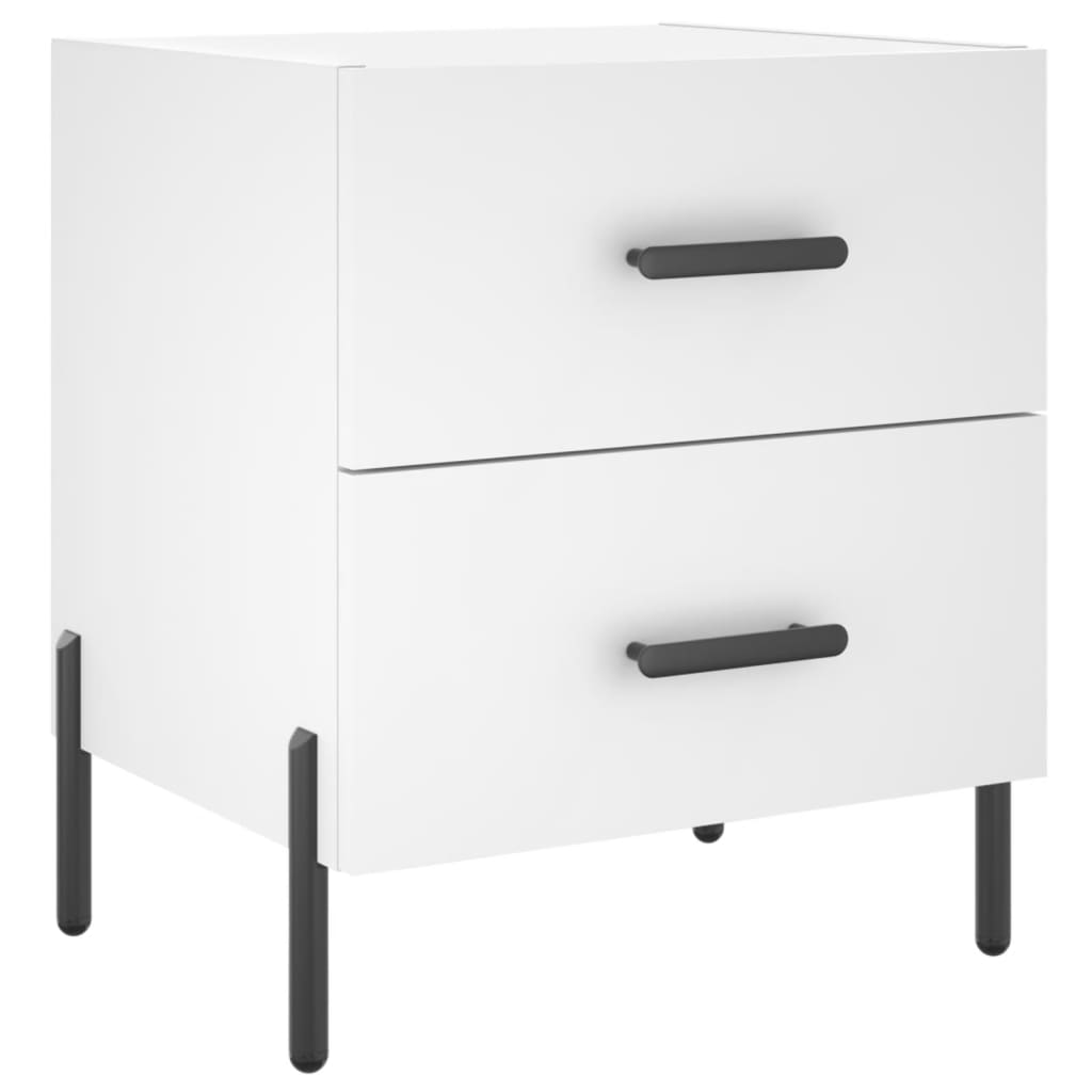 Sengeborde 2 stk Hvidt 40x35x47,5 cm træmateriale