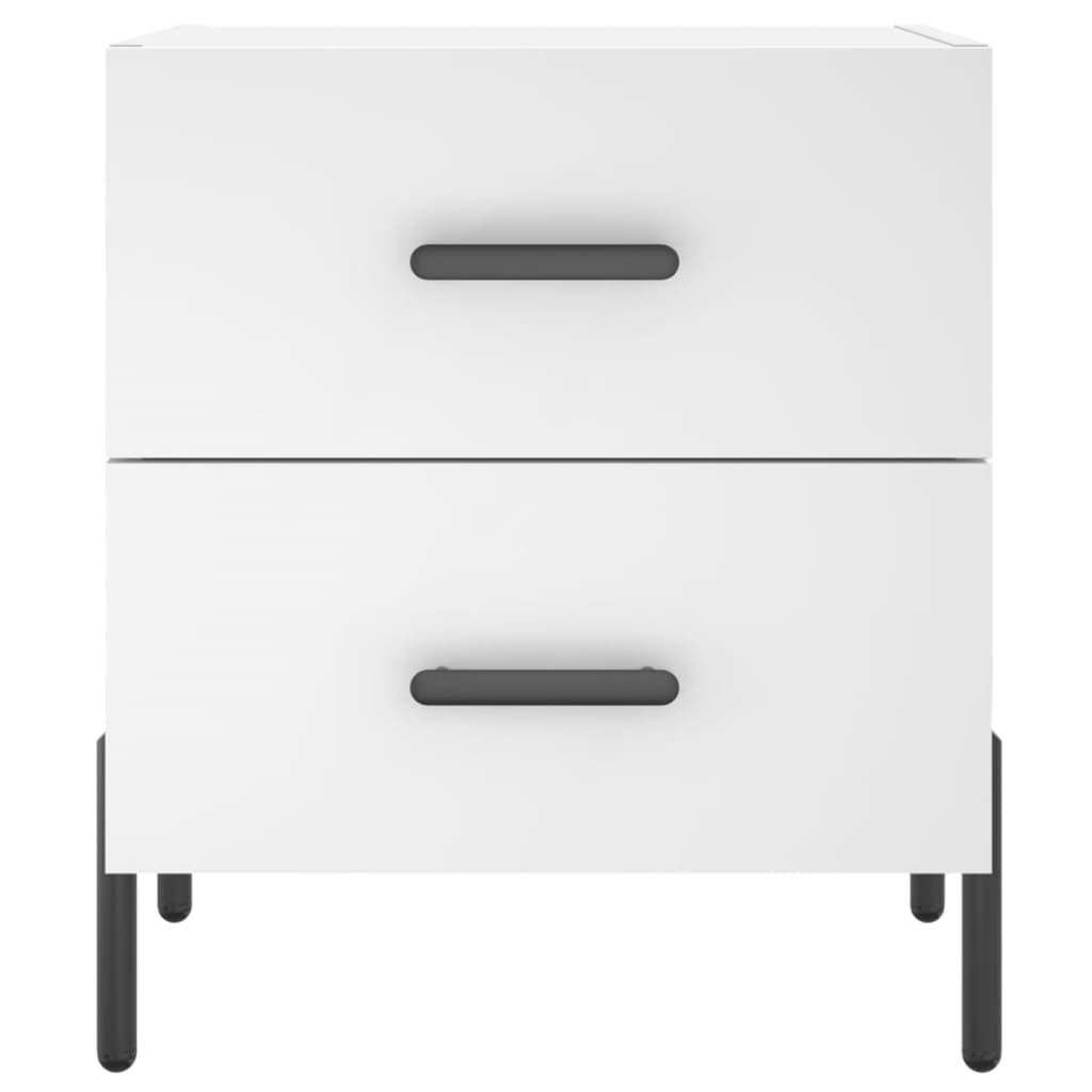 Sengeborde 2 stk Hvidt 40x35x47,5 cm træmateriale