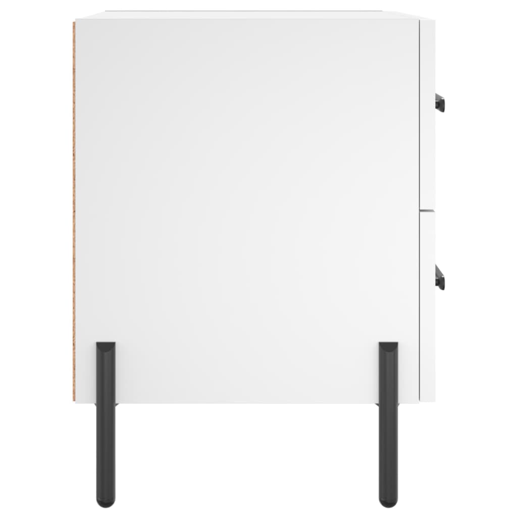 Sengeborde 2 stk Hvidt 40x35x47,5 cm træmateriale