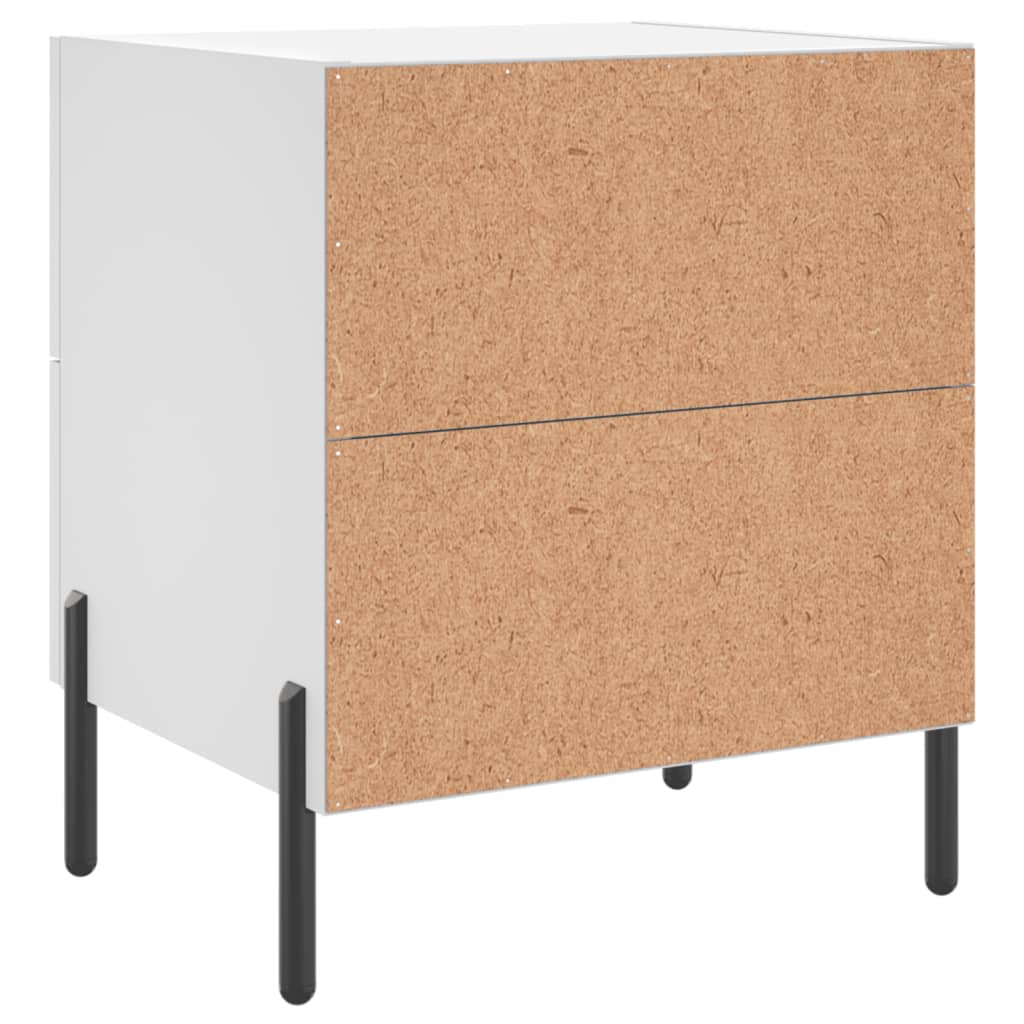 Sengeborde 2 stk Hvidt 40x35x47,5 cm træmateriale