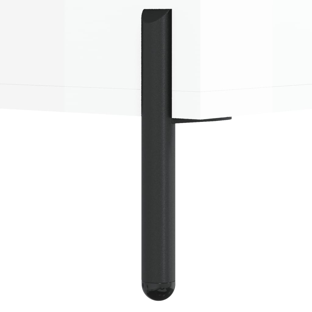 Sengeborde 2 stk Højglans hvid 40x35x47,5 cm træmateriale