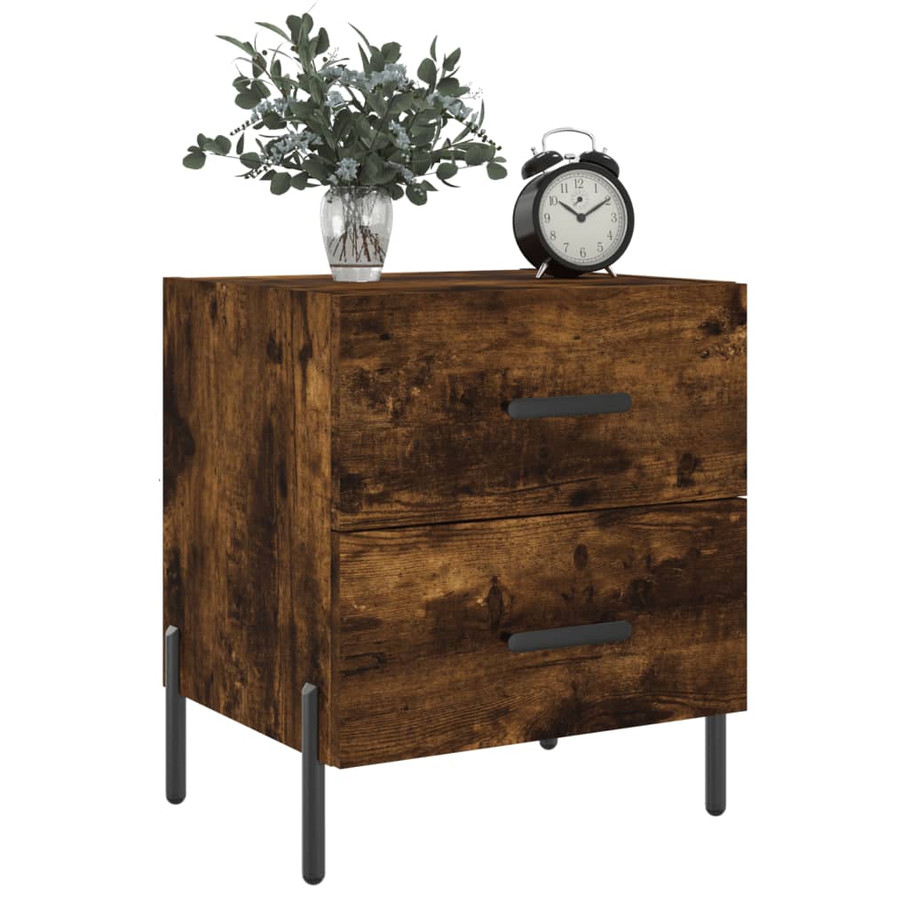 Sengebord røget eg 40x35x47,5 cm træmateriale