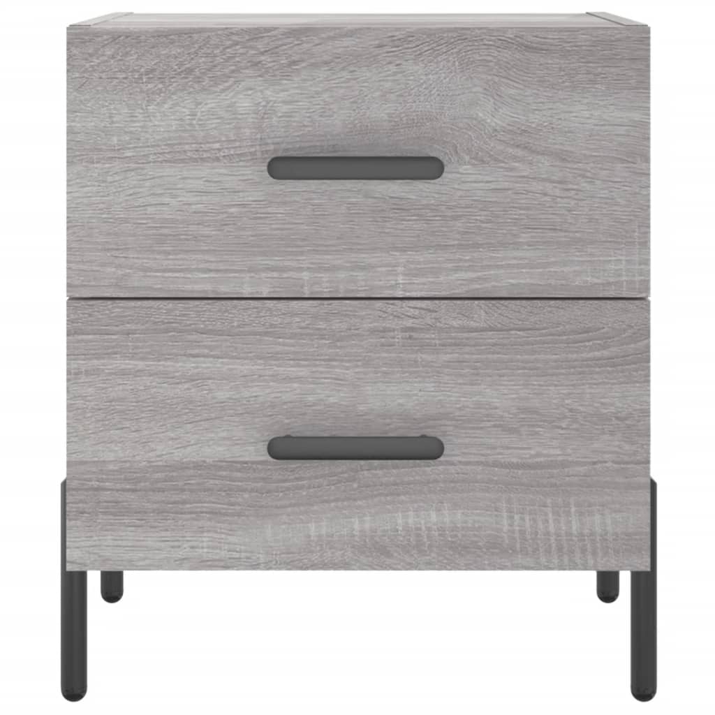 Sengeborde 2 stk Grå Sonoma 40x35x47,5 cm træmateriale