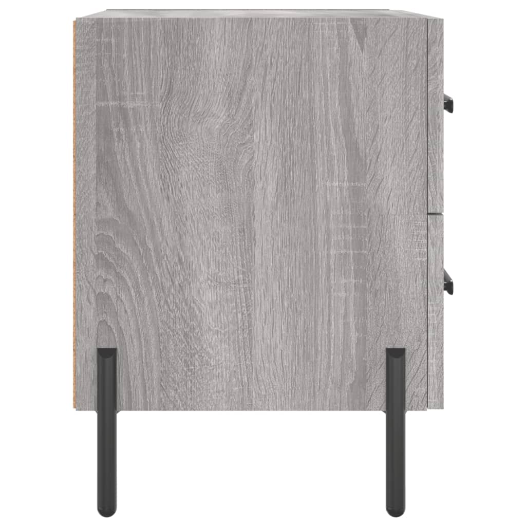 Sengeborde 2 stk Grå Sonoma 40x35x47,5 cm træmateriale
