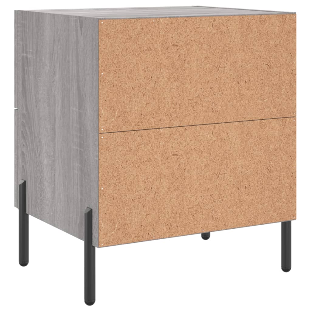 Sengeborde 2 stk Grå Sonoma 40x35x47,5 cm træmateriale