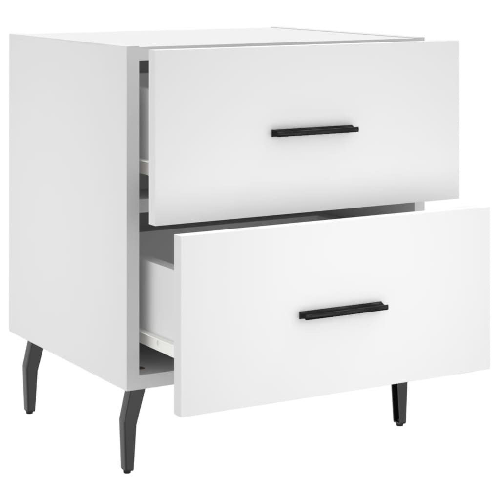 Sengeborde 2 stk Hvidt 40x35x47,5 cm træmateriale